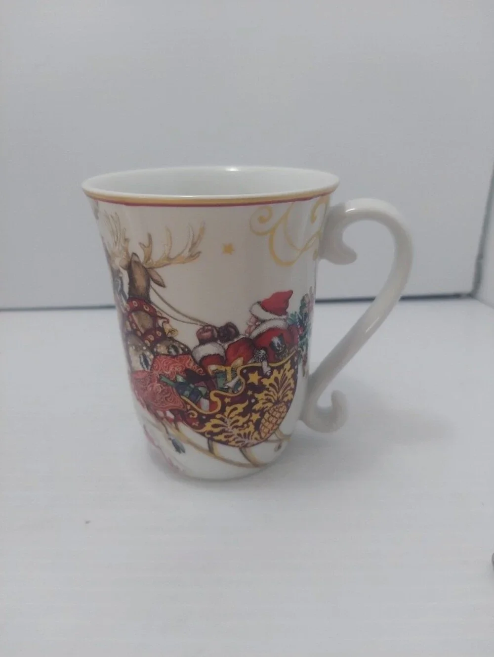 Williams-Sonoma 'Twas the Night Before Christmas Santa/Sleigh Coffee Mug 14 oz